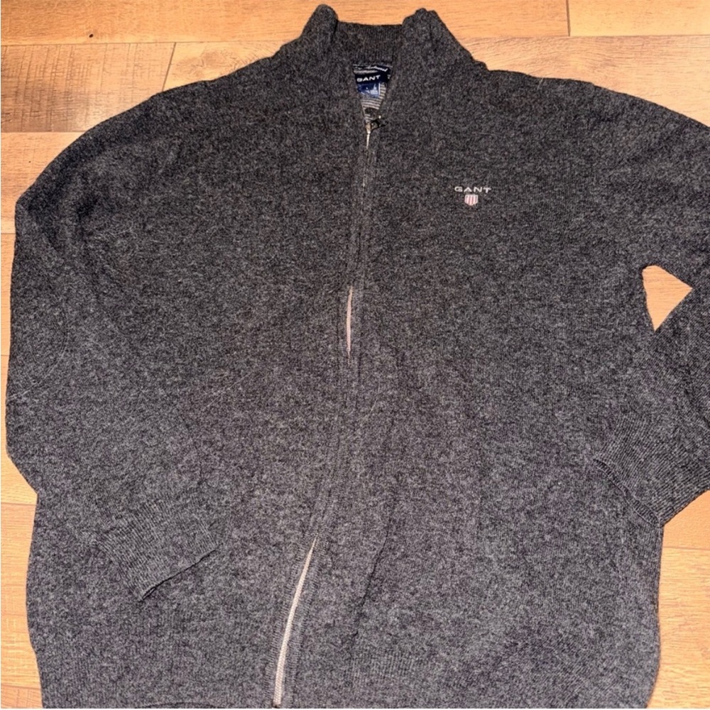 GANT Men’s Turtleneck Full Zip Up Sweater - Wool, Large